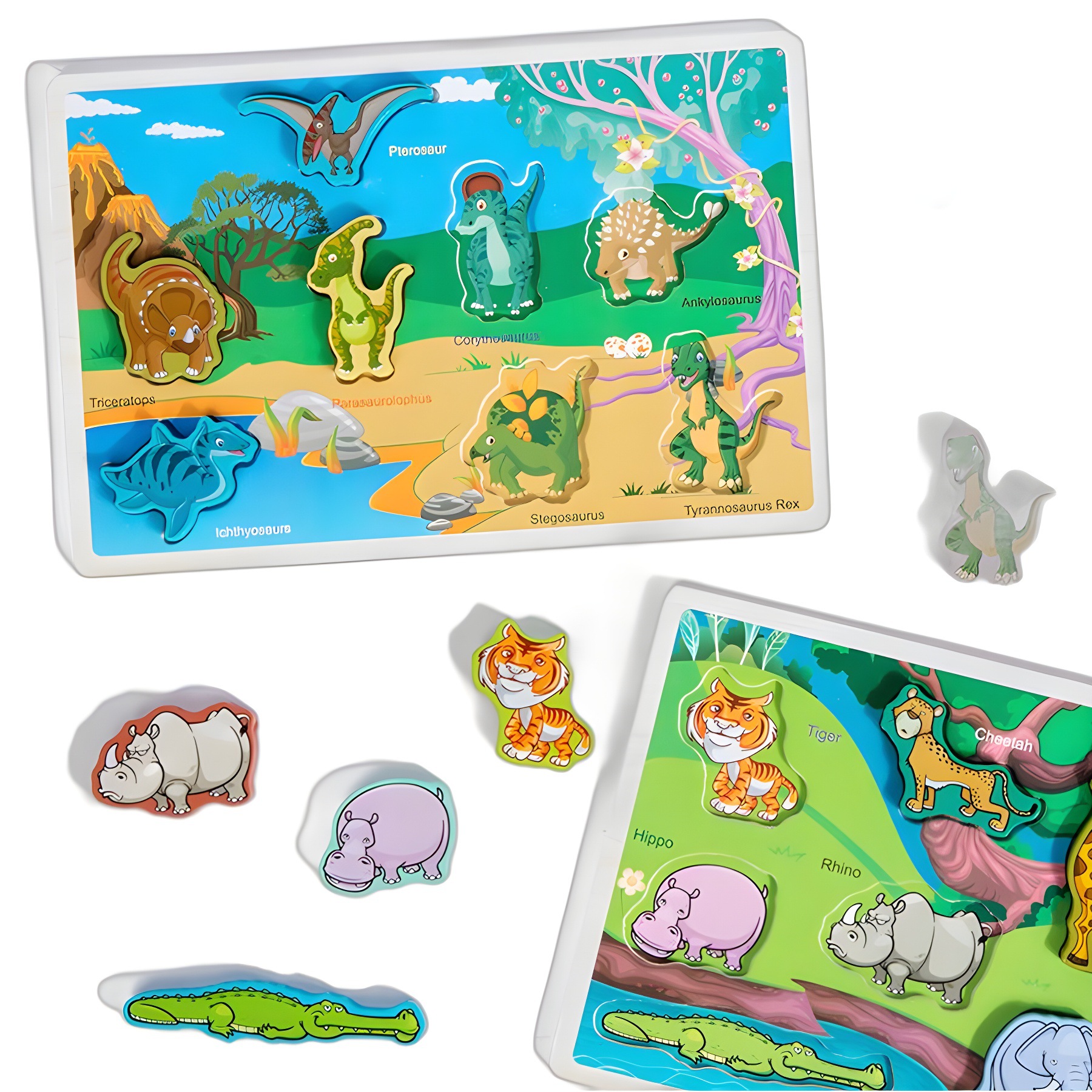 Niños animales digitales iluminación verduras y frutas cognitivo rompecabezas estereoscópicos bebé mano agarrando juguetes de bloques