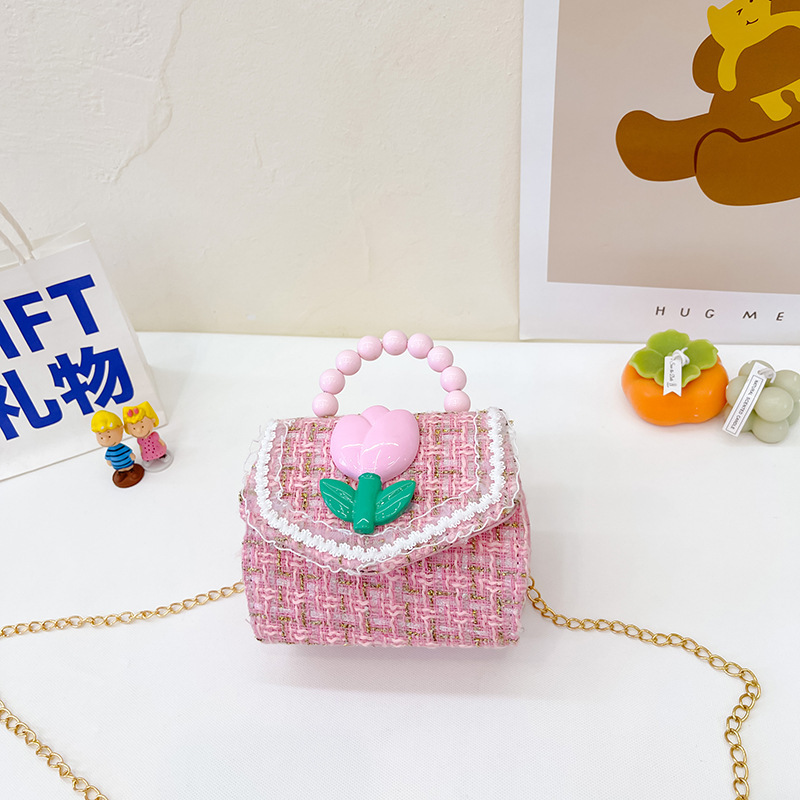 2022 nuevo arco de la celebridad en línea tejida bolso de los niños de las mujeres de estilo coreano lindo crossbody mini bolso de la perla