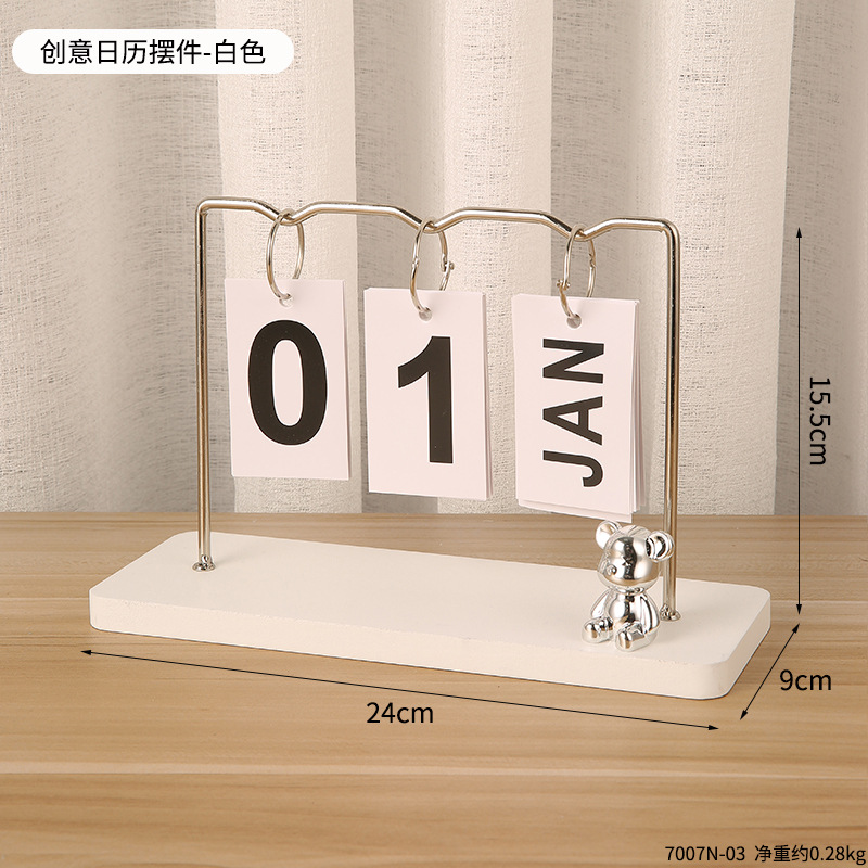 Madera Flip calendario escritorio creativo personalizado escritorio calendario hogar escritorio calendario joyería simple decoración decorativa de la tabla