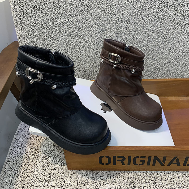 Girls' Boots 2026 New Style Pleated Stacked Boots High Heel Children's Vintage Fashion Show Performance Versatile Knight Boots Girls' Boots 2026 New Style Pleated Stacked Boots High Heel Children's Vintage Fashion Show Performance Versatile Knight Boots