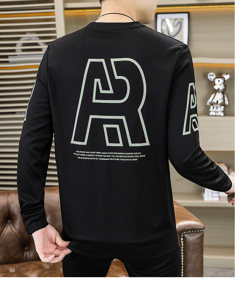 Frühlings-Hoodies für Männer, Slim-Fit-Trend, Hemd mit Rundhalsausschnitt für junge und hübsche Herbst-Langarmshirts_voghion.com