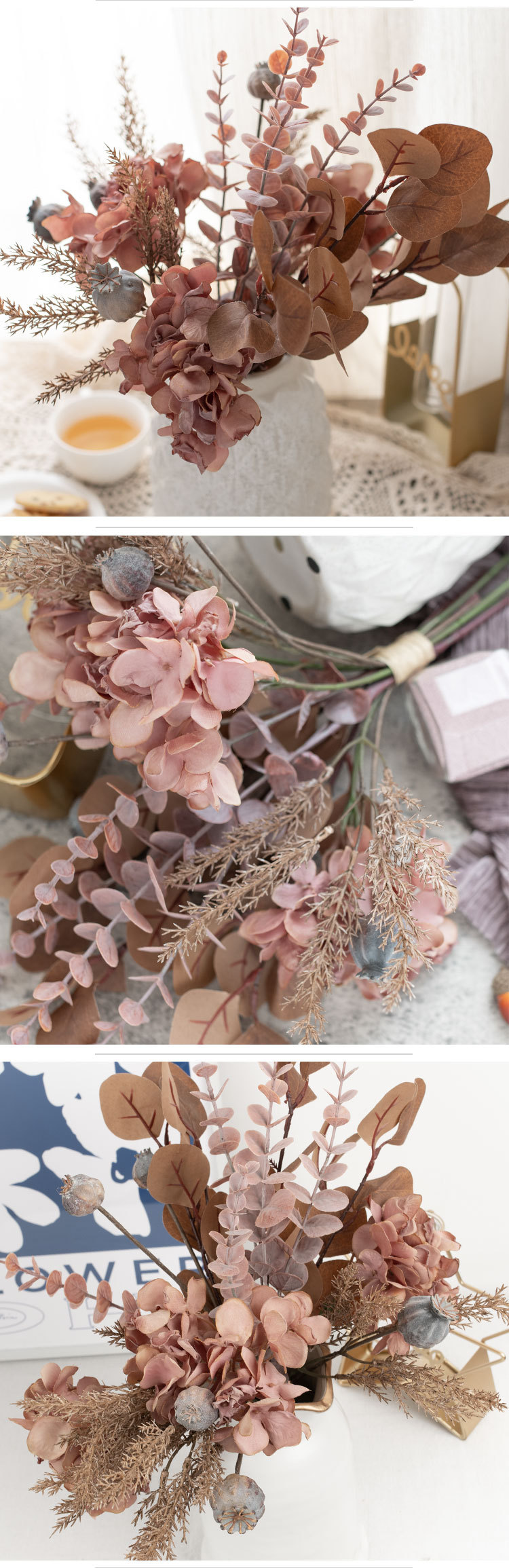 Simulation Flower Bouquet Wedding Home Decor Wall Hanging_voghion.com