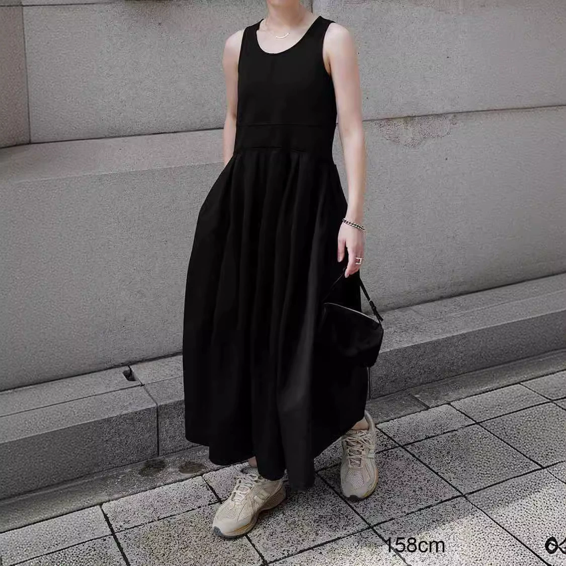 Сухой журавль весна и лето новый японский темперамент повседневный модный ленивый ветер праздник жилет без рукавов маленькое черное платье