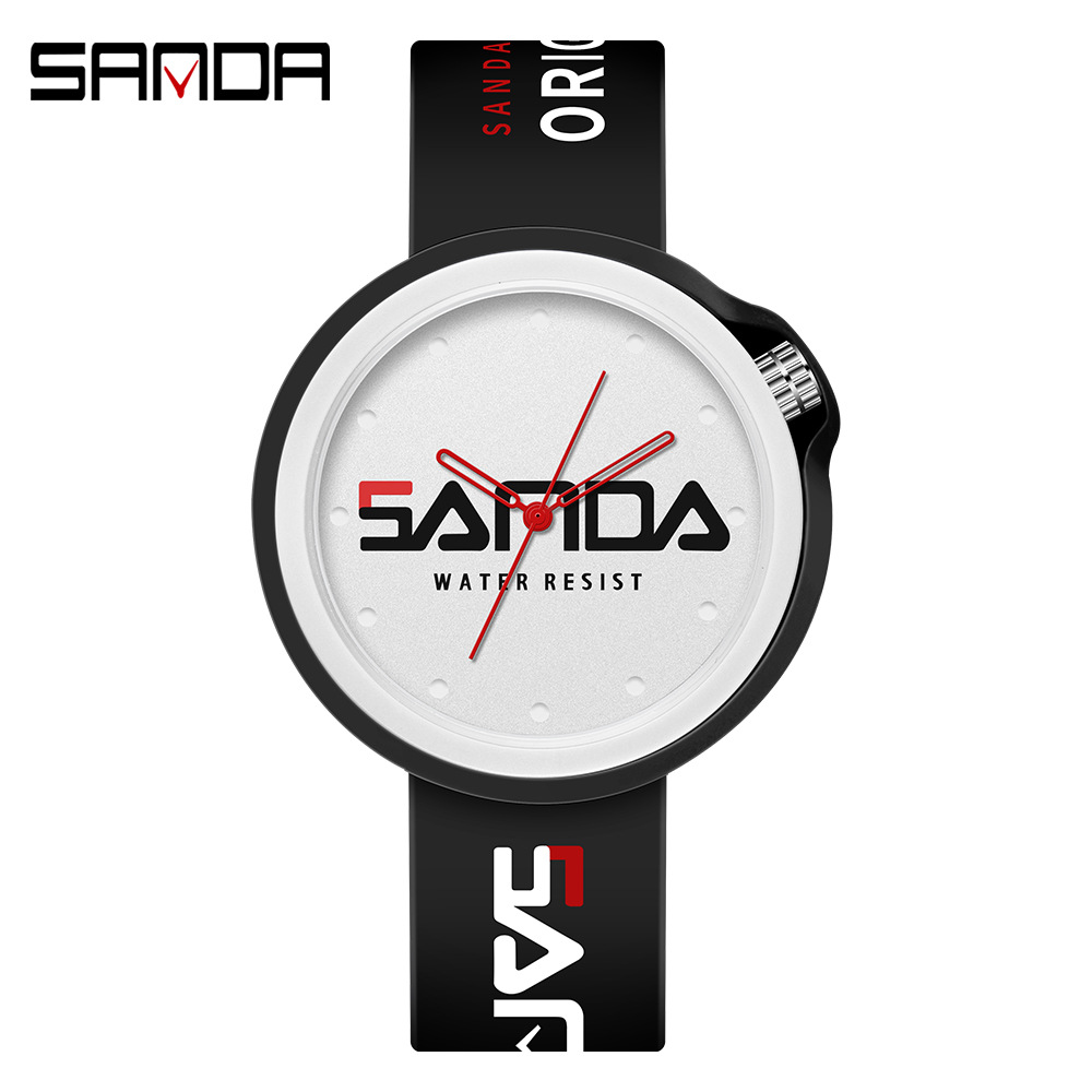 SANDA 3200 nuevo movimiento de cuarzo Correa silicona simple casual deportes al aire libre reloj estudiante