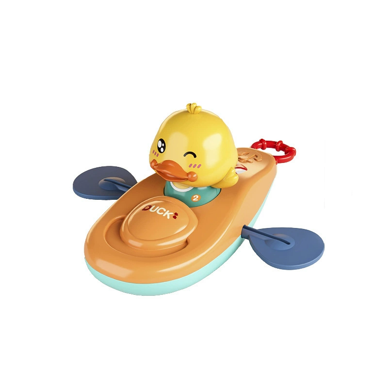 Игрушка для водных игр, заводной желтый уточка для купания с верёвкой
