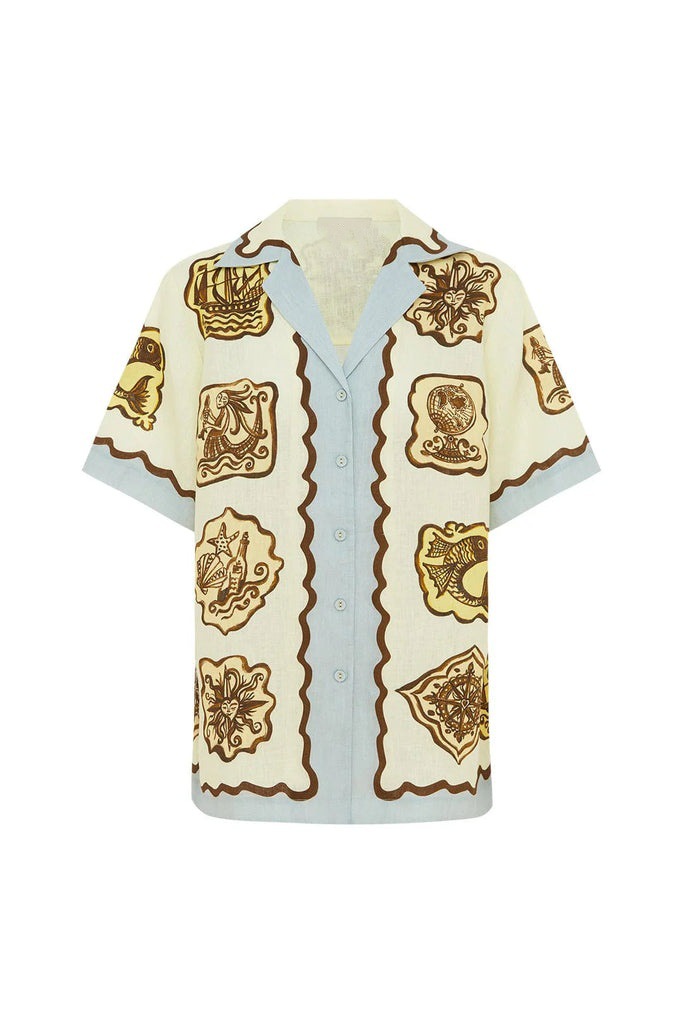 European American Cross-border 2024 New And Casual Fashion Versatile Linen With Suit Collar Shirt Set_ecoleips.com