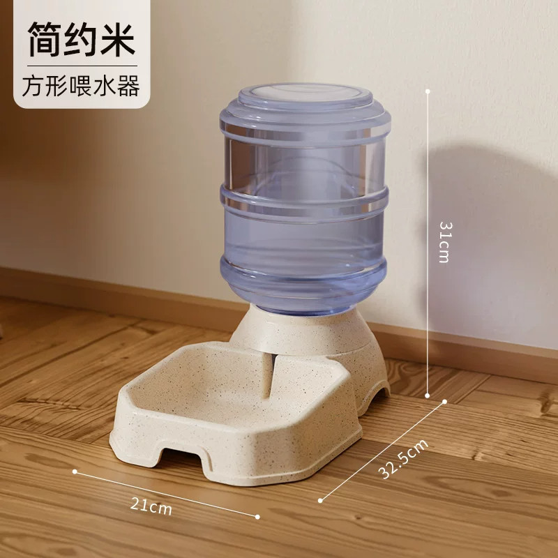 Nuevo alimentador automático de agua potable cuadrado transfronterizo, alimentador de agua potable para perros y gatos de alta capacidad, alimentador de agua potable para alimentos