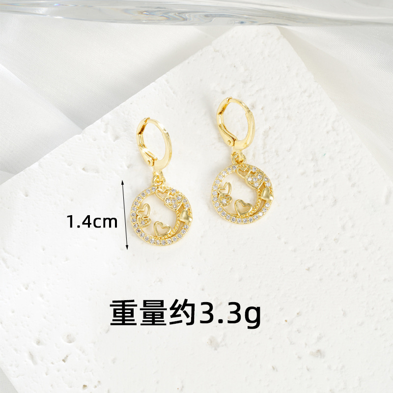 Collar de oro de arena vietnamita de estilo europeo y americano, anillo de lujo ligero, aretes de línea hueca en forma de corazón, joyería transfronteriza de nicho femenino al por mayor