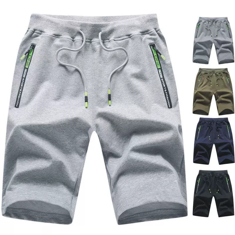Летние мужские хлопковые трикотажные шорты, молодежные спортивные шорты, пляжные шорты с эластичной резинкой на талии, повседневные шорты через границу