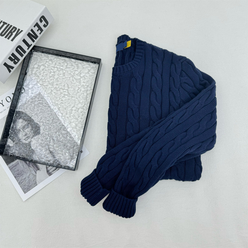 Ralph Lauren Cable Knit Crewneck Sweater Navy