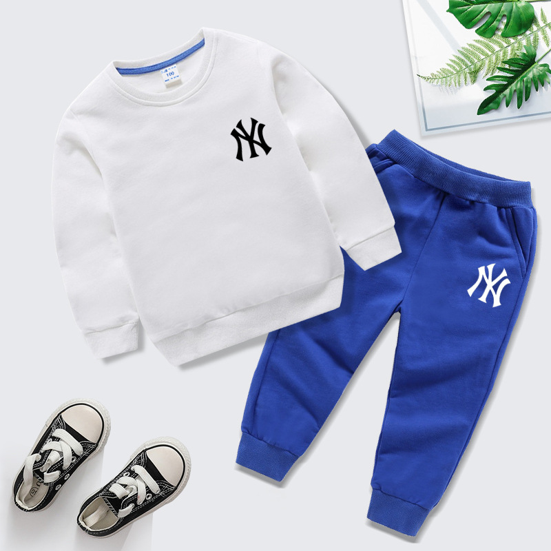 白上彩兰下小NY卫衣套装