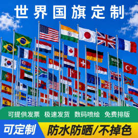 OEM外贸跨境旗帜定做双面印刷不褪色世界各国国旗1-8号旗子彩旗