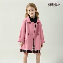 女童双面羊绒2023春季新款韩版洋气儿童秋冬大衣宝宝羊毛呢子外套