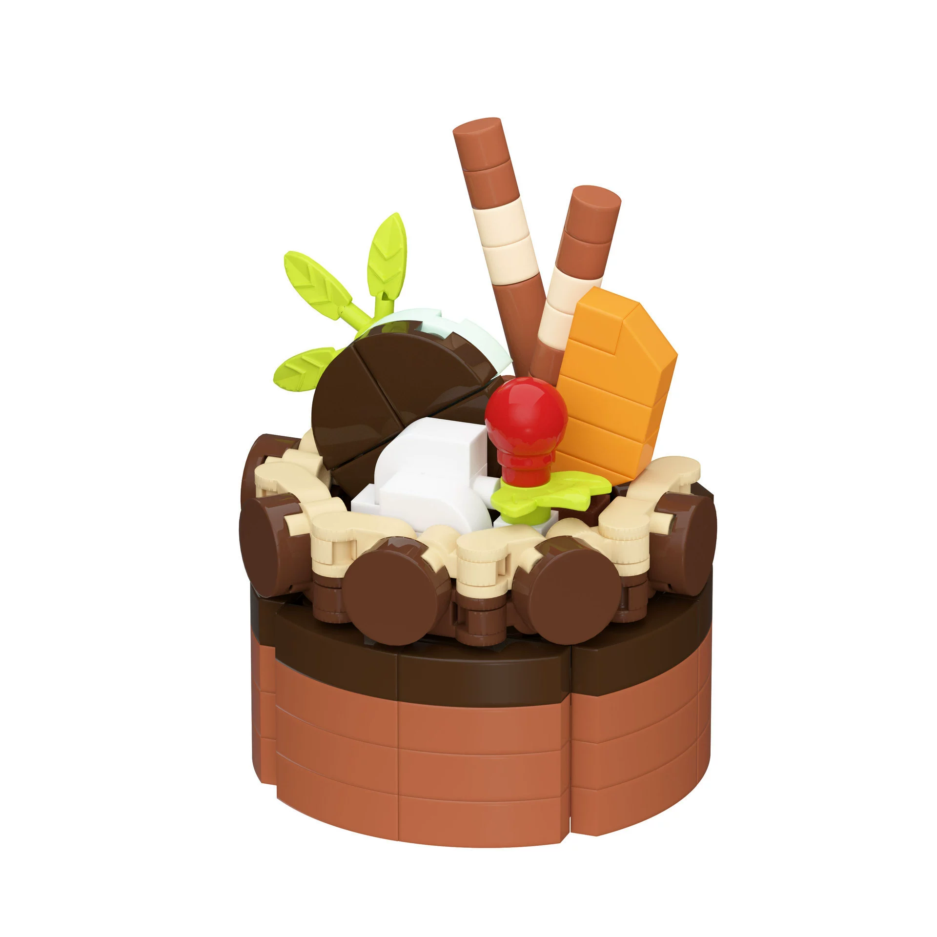 潮乐创 Lego, children's constructor, toy, delicacies