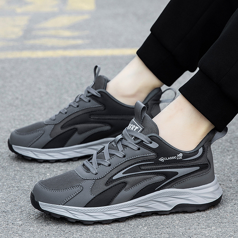 Zapatos para hombres de mediana edad, zapatos de primavera y otoño, zapatos de tela de papá, zapatos de deporte transpirables, zapatos casuales