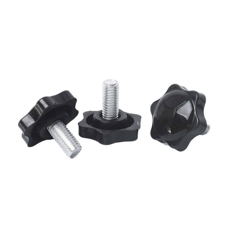 厂家生产批发六角黑色PP塑胶手拧螺钉塑胶头手拧螺丝手柄螺丝螺栓