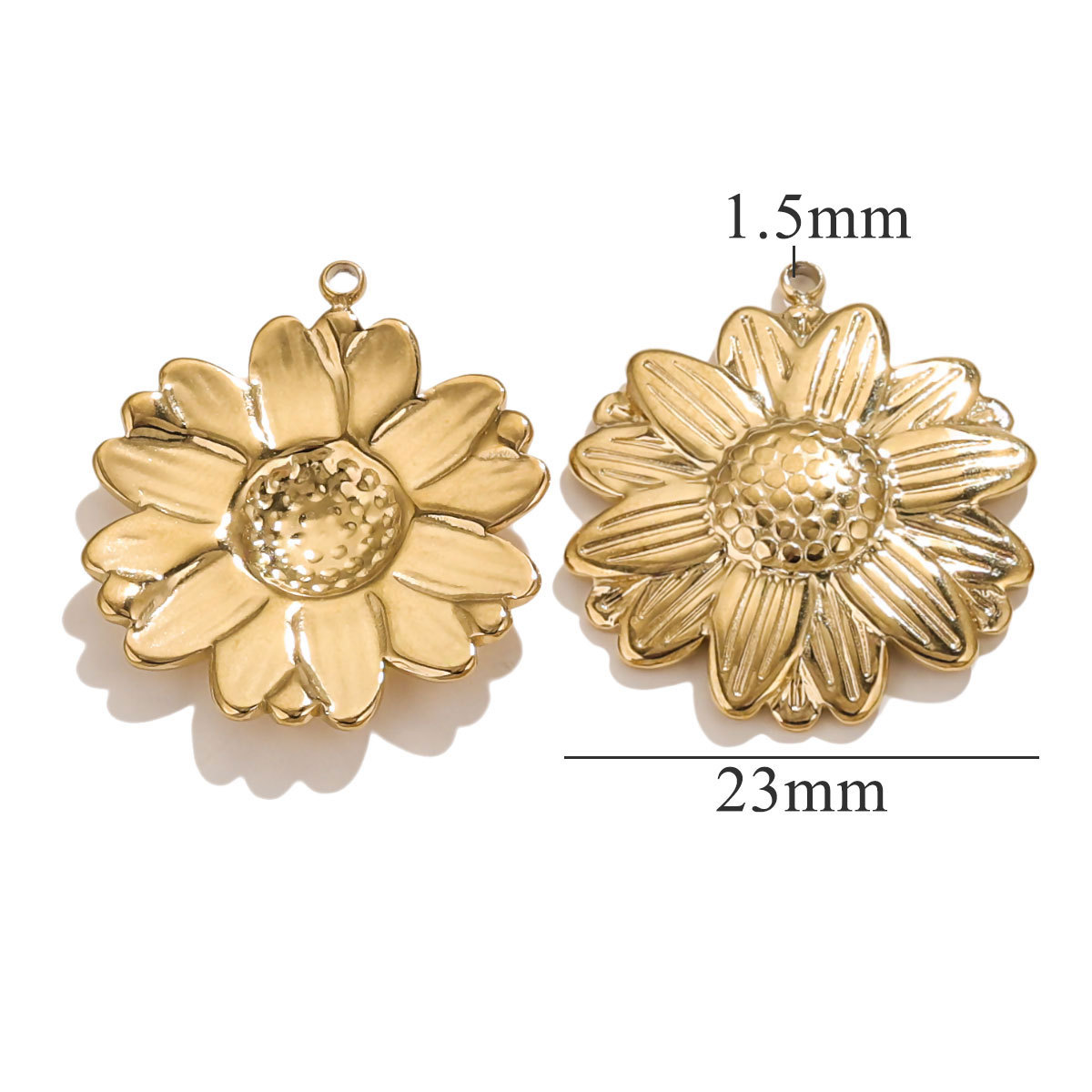 Acero inoxidable chapado en oro 18K nicho de verano sol colgante colgante colgante DIY pendientes collar impermeable