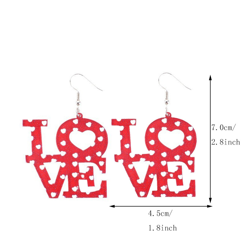 1 Pair Casual Simple Style Love Heart Shape Arylic Drop Earrings display picture 1