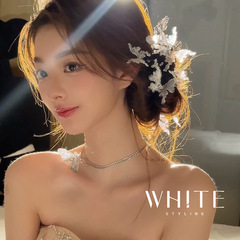 新しいオリジナルデザイン手作り超仙超閃蝶小衆高級頭飾りドレスウェディング花嫁髪飾り