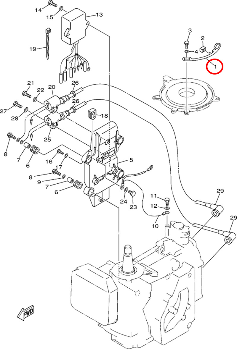 1)翟墨DEMONS舷外机船外挂机点火正时限位调整板61N-41615-00