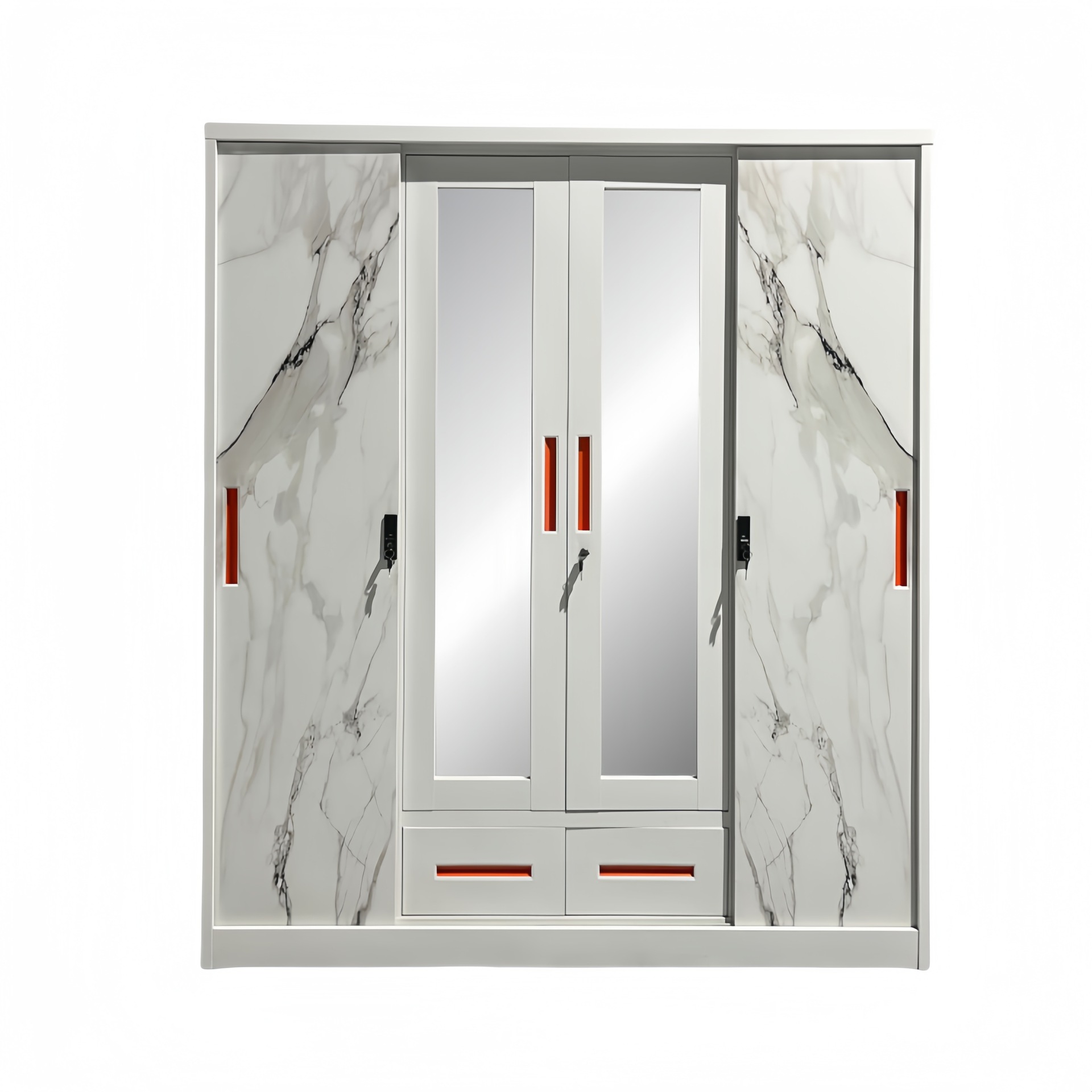 Armario de metal armario de impresión personalizado dormitorio doméstico armario de cuatro puertas armario de acero transfronterizo puerta corredera image 6