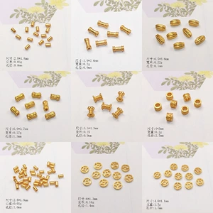 S925 Silver Gold-Plated Spacer Beads with Star Pattern, Loose Beads, Spacer Pads, Semi-Finished DIY Bracelet Components