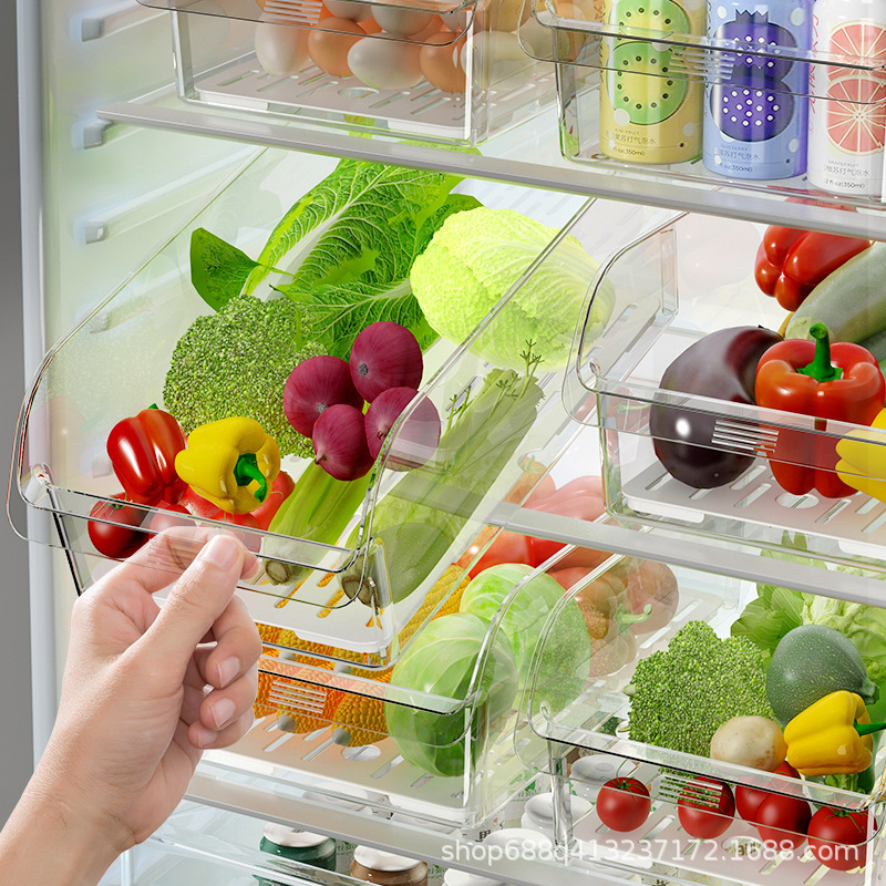 冰箱收纳盒食品级保鲜盒蔬菜水果冰箱储物盒厨房大容量收纳整理盒|undefined