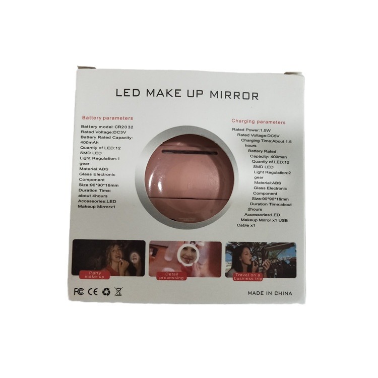 Mini espejo de maquillaje luminoso inteligente luminoso pequeño espejo HD maquillaje portátil LED espejo de relleno de luz