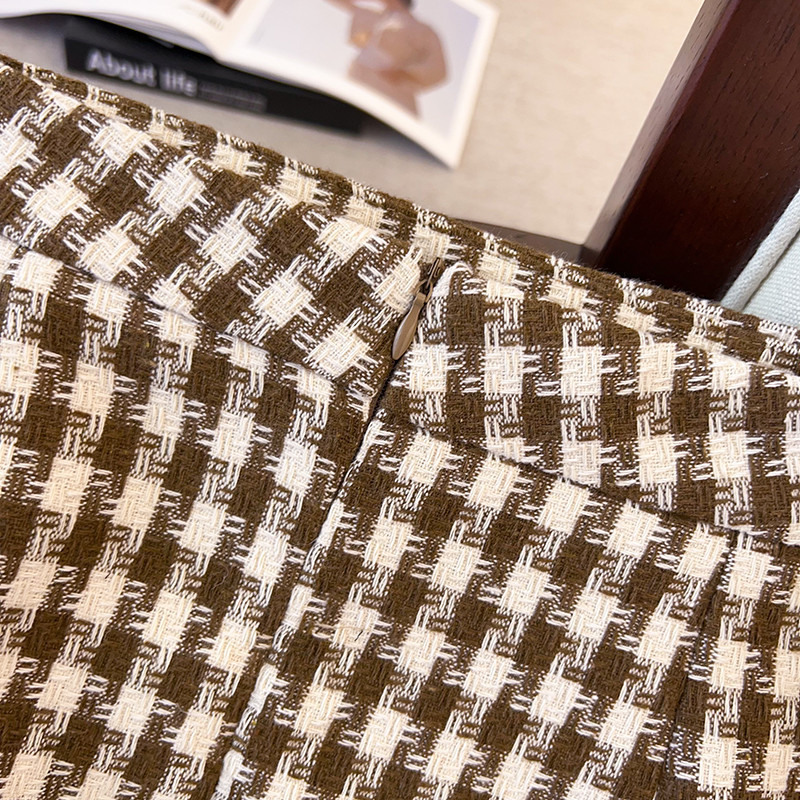 Moteriški drabužiai rudeniui, nauji dideli dydžiai, šiek tiek stori moteriški drabužiai, mažo stiliaus trumpas švarkas + sijonas, dviejų dalių kostiumas, storas mm kostiumas_voghion.com