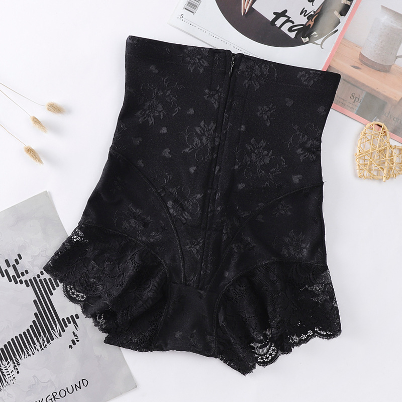 Pantalón Moldeador de Encaje con Cierre de Cintura Alta de Nylon, Proteja la Cintura, Levante las Caderas para Postparto