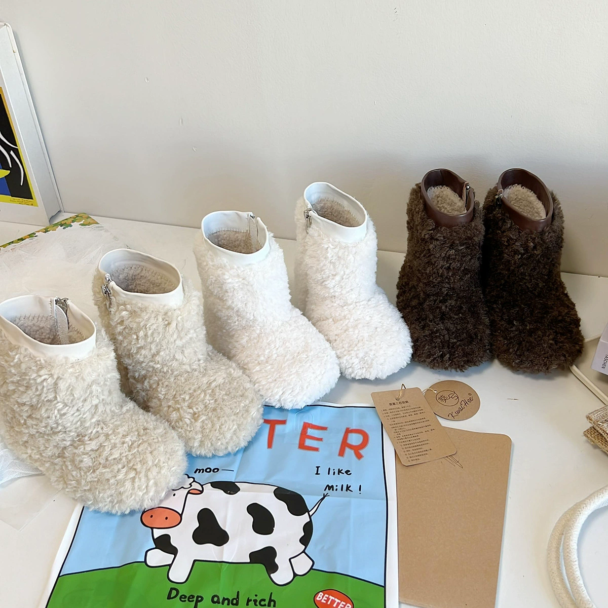 Корейская детская обувь теплая и удобная зимой