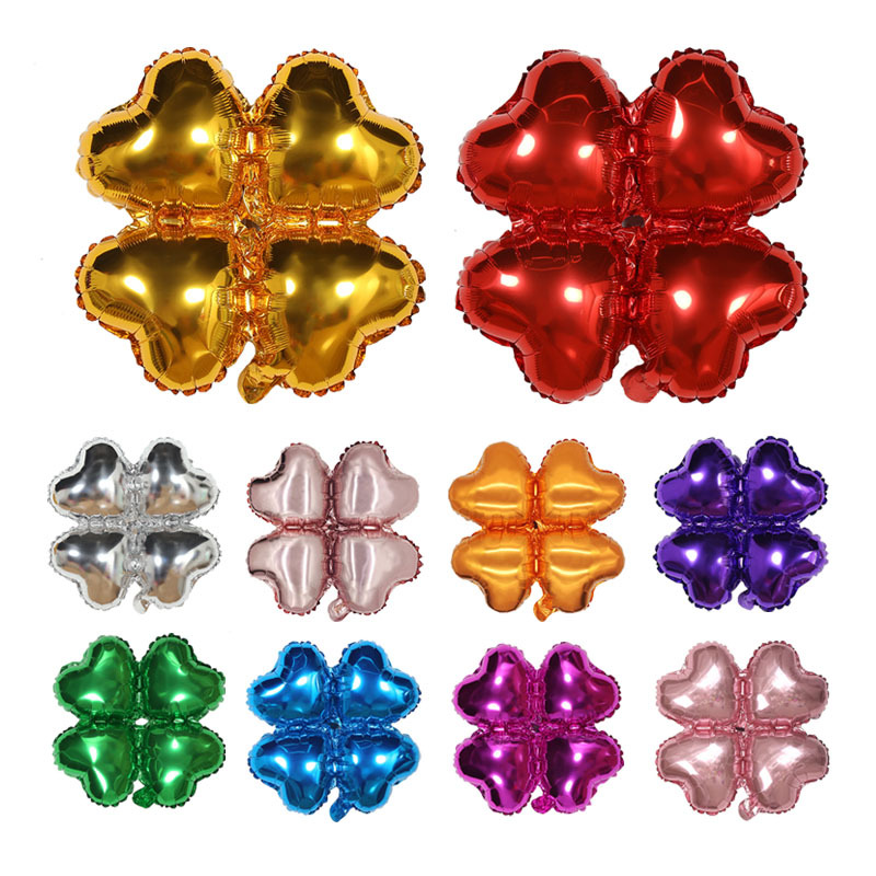 Four-leaf clover aluminum foil balloons wedding celebration opening arch with heart-shaped aluminum foil balloons for birthday party