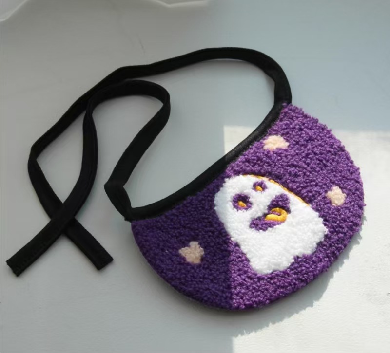 Toallas de saliva para mascotas Halloween Ghost Day elásticas decoración perros gatos calabazas fantasmas dibujos animados suministros de bordado