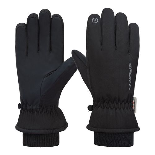 Cotton gloves for men and women winter warm ski gloves plus velvet and thickened waterproof and warm outdoor cycling touch screen gloves