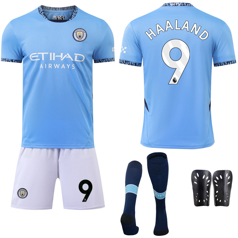 2425 Manchester City Home Jersey Football Suit No.9 Harland 17 De Blau Foreign Trade Clothing Factory Supply in Large