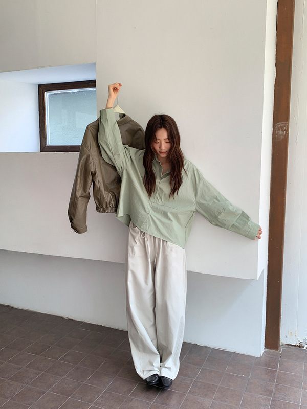 广州十三行2025秋季韩系直筒松紧腰抽绳天丝纯色休闲长裤女02956|undefined