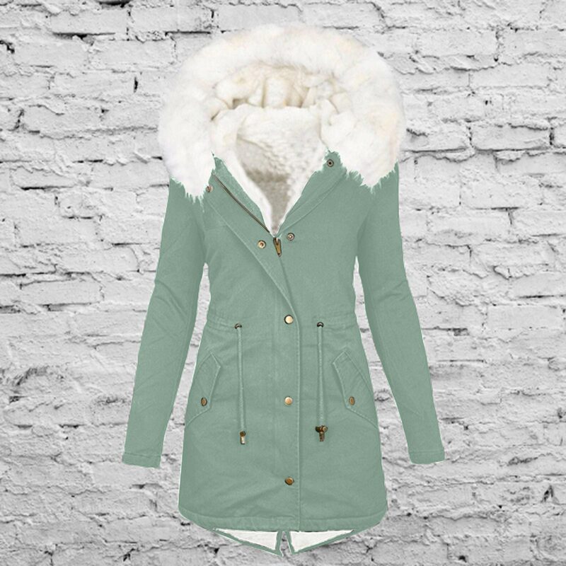 Autumn and Winter Hot Selling Export New Large Size Cotton Outwear Hooded Fur Collar Waist Thickeneded Mid-Length Women's Cotton Outwear Autumn and Winter Hot Selling Export New Large Size Cotton Outwear Hooded Fur Collar Waist Thickeneded Mid-Length Women's Cotton Outwear