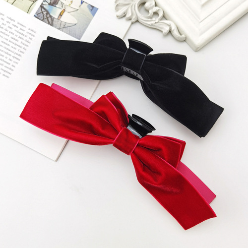 French butterfly clip with black velvet hair clip, trendy and elegant hair accessory for Korean, new style hair pin for the back of the head