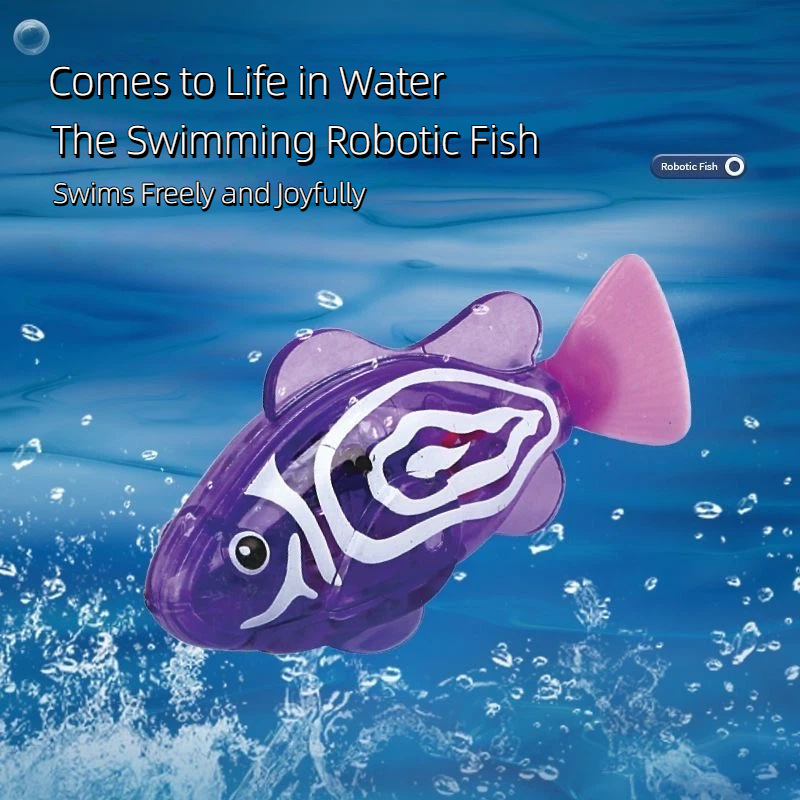 Bebé transfronterizo baño de inducción luminosa eléctrica pez pequeño jugando agua mascota peces niños natación simulación juguetes de peces payaso