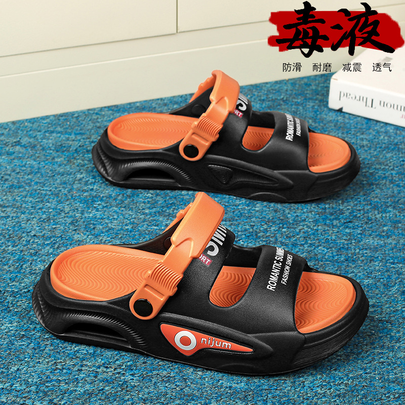 Sandalias y pantuflas para hombre 2025 verano nuevo estilo ocio ligero deportes al aire libre uso exterior vadeo pareja zapatillas de playa transfronterizo