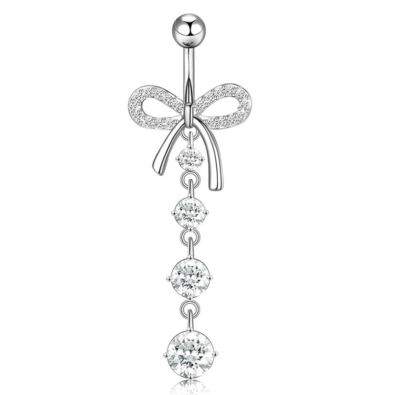 Set, physiological belly button piercing stainless steel with zircon, Amazon, (Physicals)