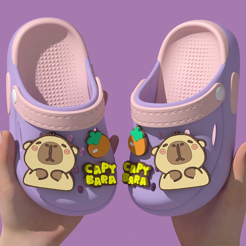 Детские ботинки с пещерными отверстиями Баотоу Летний мультфильм милые мальчики и девочки носят нескользящие мягкие детские пляжные тапочки внутри и снаружи