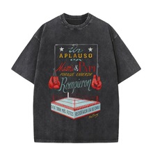 Short Sleeved Round Neck Y2k Tshirt Men Washed Vintage Bad B