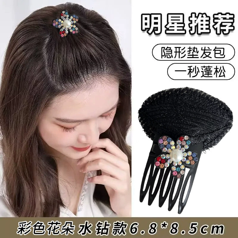 Invisible bangs for head top, hairpins on forehead, adds volume