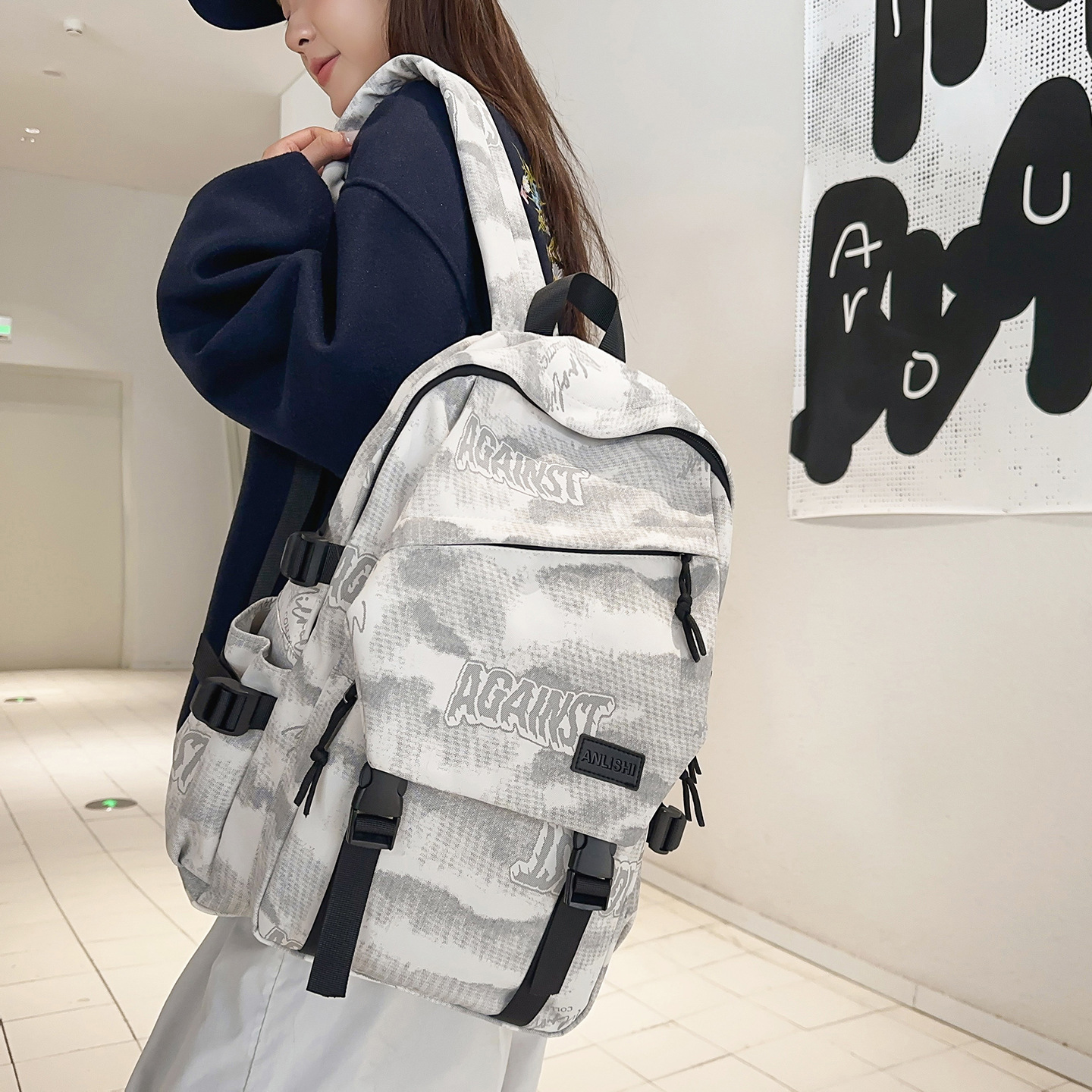 School Bag for Men, Large Capacity Travel Backpack, Junior High School, High School, College Student Backpack, Junior High School Student School Bag, Good-Looking Backpack for Boys