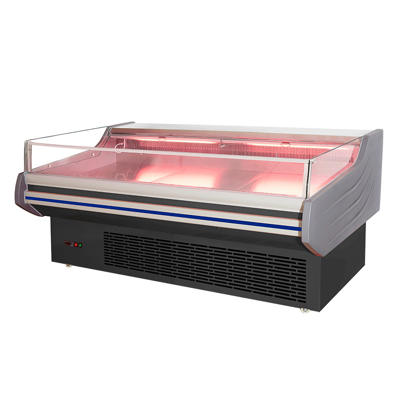 Carne fresca fría vitrina supermercado comercial fresco-mantenimiento gabinete cocinado carne y cordero congelador Frío Directo congelador fresco