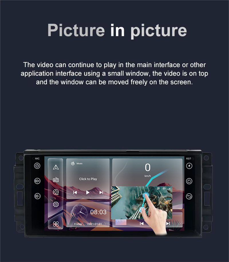 Suitable for 7inch Universal Jeep Compass Wrangler Dodge Chrysler Android Large Screen Car Navigation