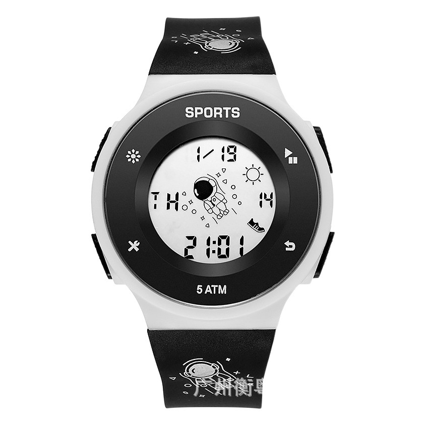 Tiktok mismo estilo astronauta reloj masculino y femenino estudiantes jóvenes natación impermeable luminoso deportivo reloj electrónico