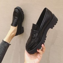 厚底小皮鞋女英伦风2024春夏新款松糕底单鞋学院日系软妹jk乐福鞋