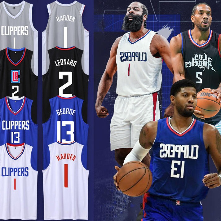 Clippers #2 Leonard Basketball Suit suit Paul George 13 Jersey Children's Sports Training Vest Custom Clippers #2 Leonard Basketball Suit suit Paul George 13 Jersey Children's Sports Training Vest Custom